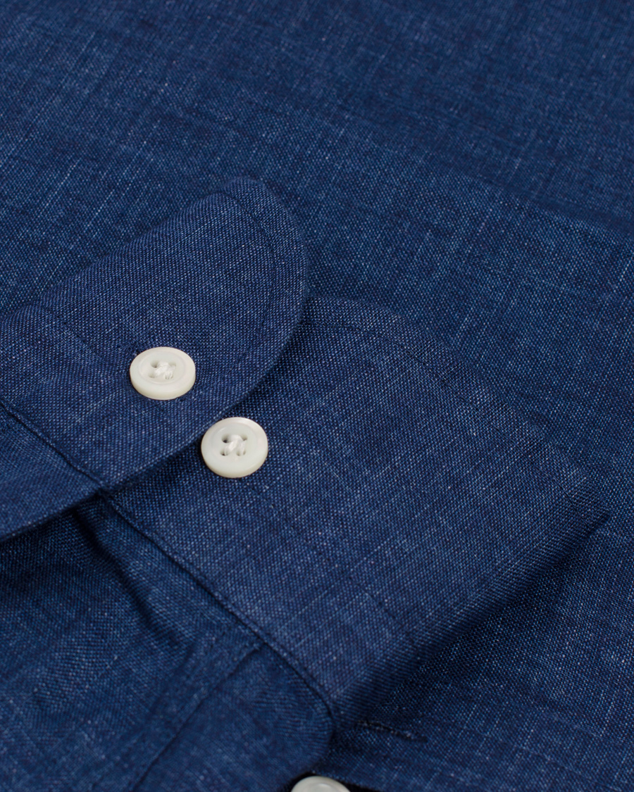Herre | Skjorter | Morris Heritage | New Button Down Linen Shirt Blue