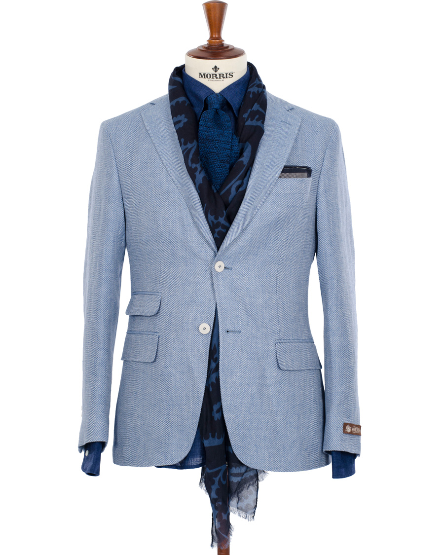 Herre | Skjorter | Morris Heritage | New Button Down Linen Shirt Blue