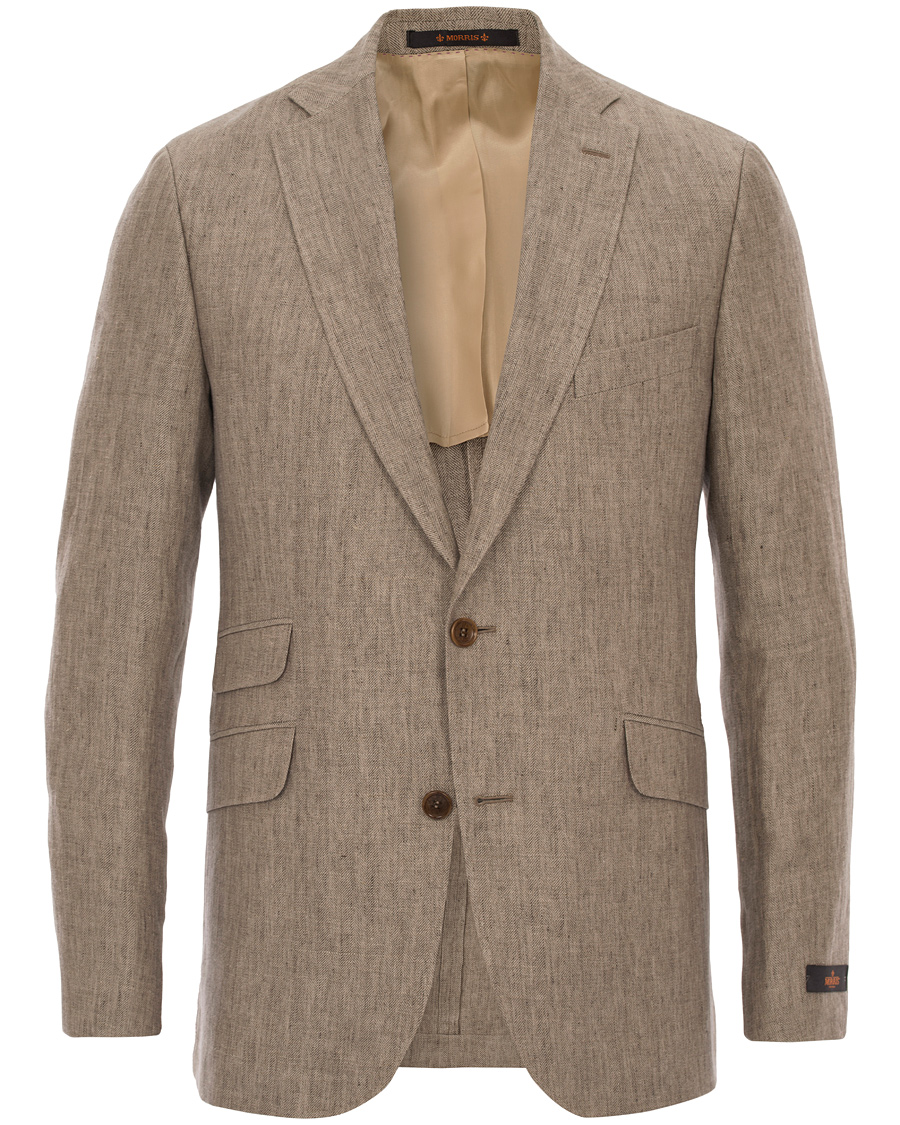 Herre | Dressjakker | Morris | Marlow Herringbone Linen Blazer Khaki