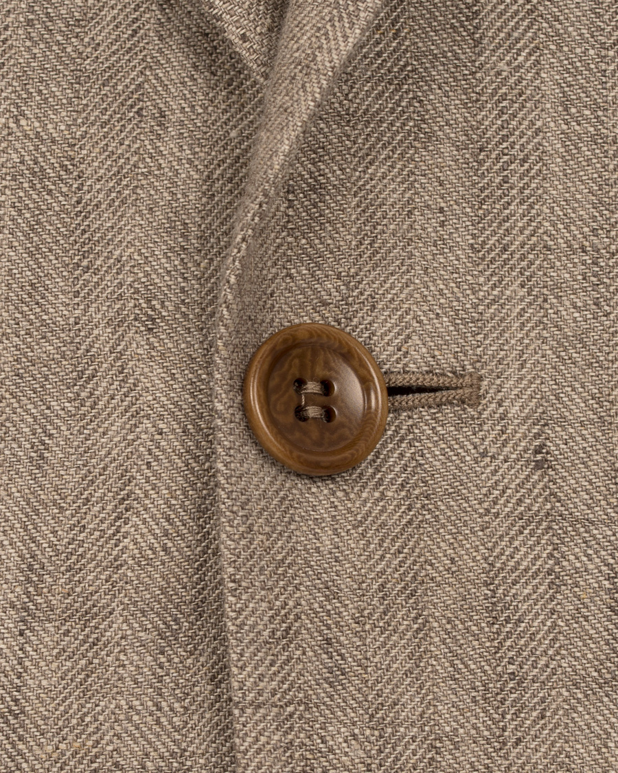 Herre | Dressjakker | Morris | Marlow Herringbone Linen Blazer Khaki