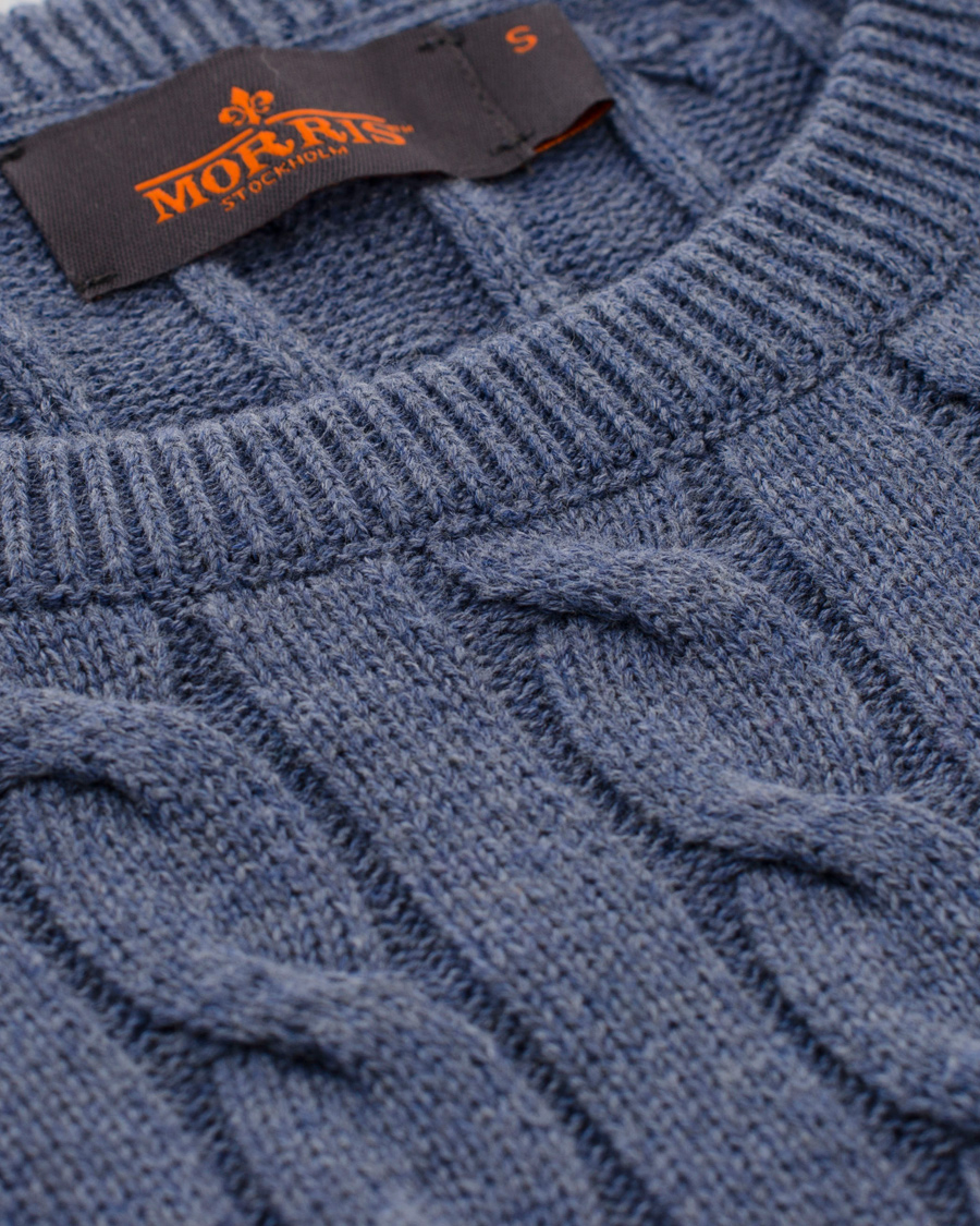 Herre | Gensere | Morris | Pima Cotton Cable Blue