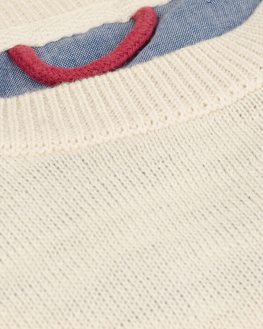 Herre | Gensere | GANT | Natural Cotton Retro Flag Crew Ivory