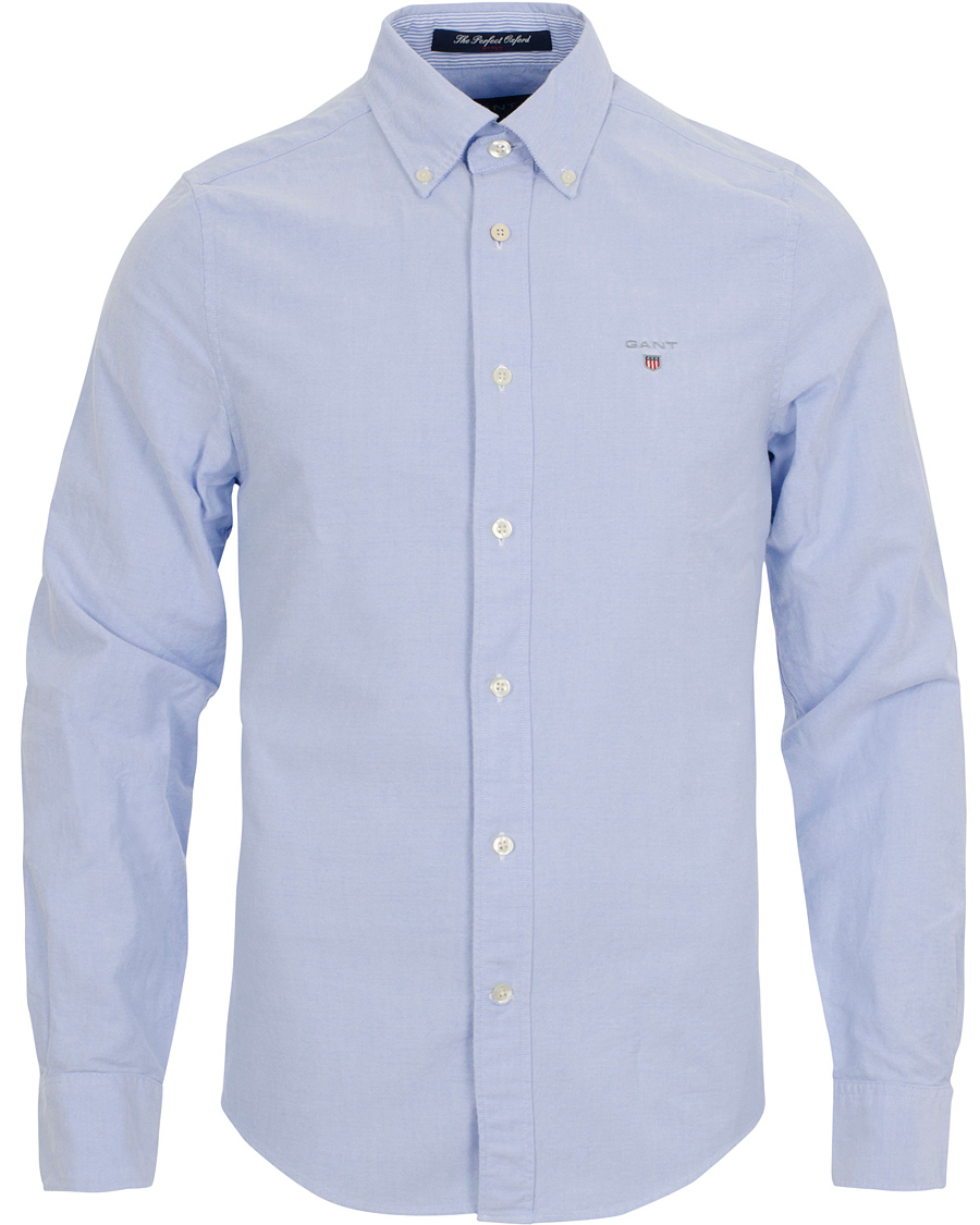 Herre | Skjorter | GANT | The Perfect Oxford Shirt Fitted Body Capri Blue