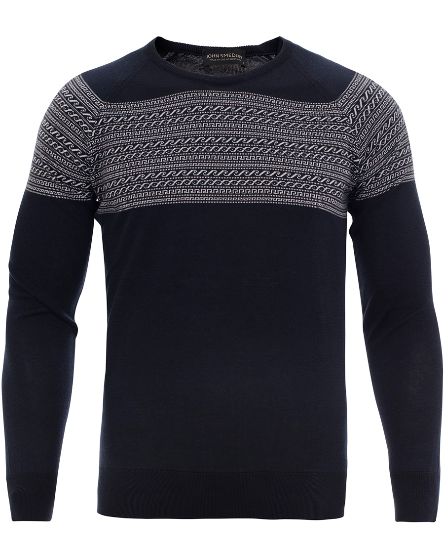 Herre | Gensere | John Smedley | Alnwick Slim Fit Cotton Pullover Navy/White