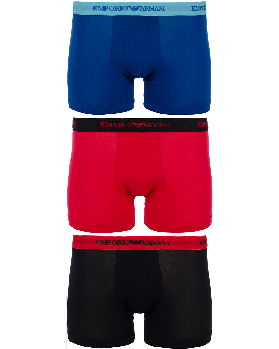 Herre | Undertøy | Emporio Armani | 3-Pack Boxer Stretch Blue/Black/Red