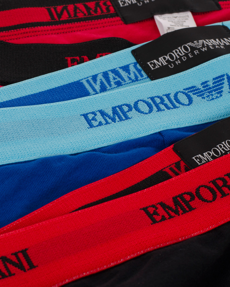 Herre | Undertøy | Emporio Armani | 3-Pack Boxer Stretch Blue/Black/Red