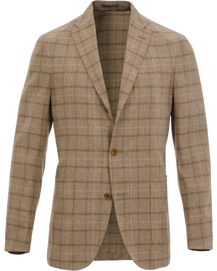 Herre | Dressjakker | Boglioli | Dover Patch Pocket Prince Of Wales Blazer Beige