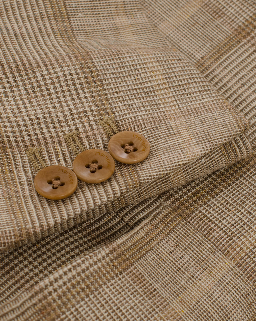 Herre | Dressjakker | Boglioli | Dover Patch Pocket Prince Of Wales Blazer Beige