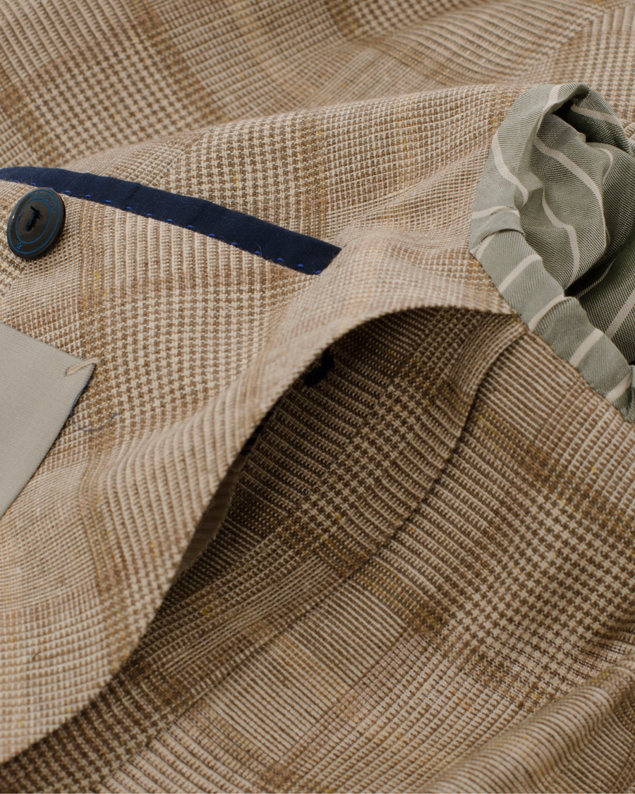 Herre | Dressjakker | Boglioli | Dover Patch Pocket Prince Of Wales Blazer Beige