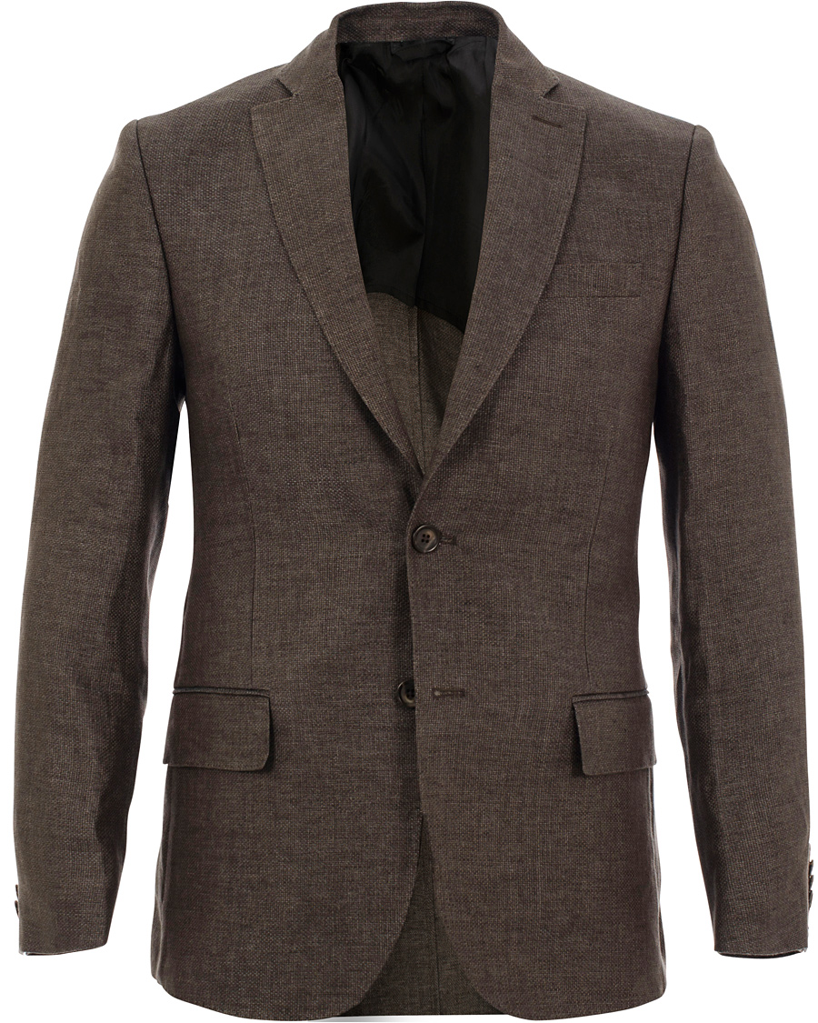 Herre | Dressjakker | J.Lindeberg | Hopper Soft Basket Linen Blazer Brown/Grey