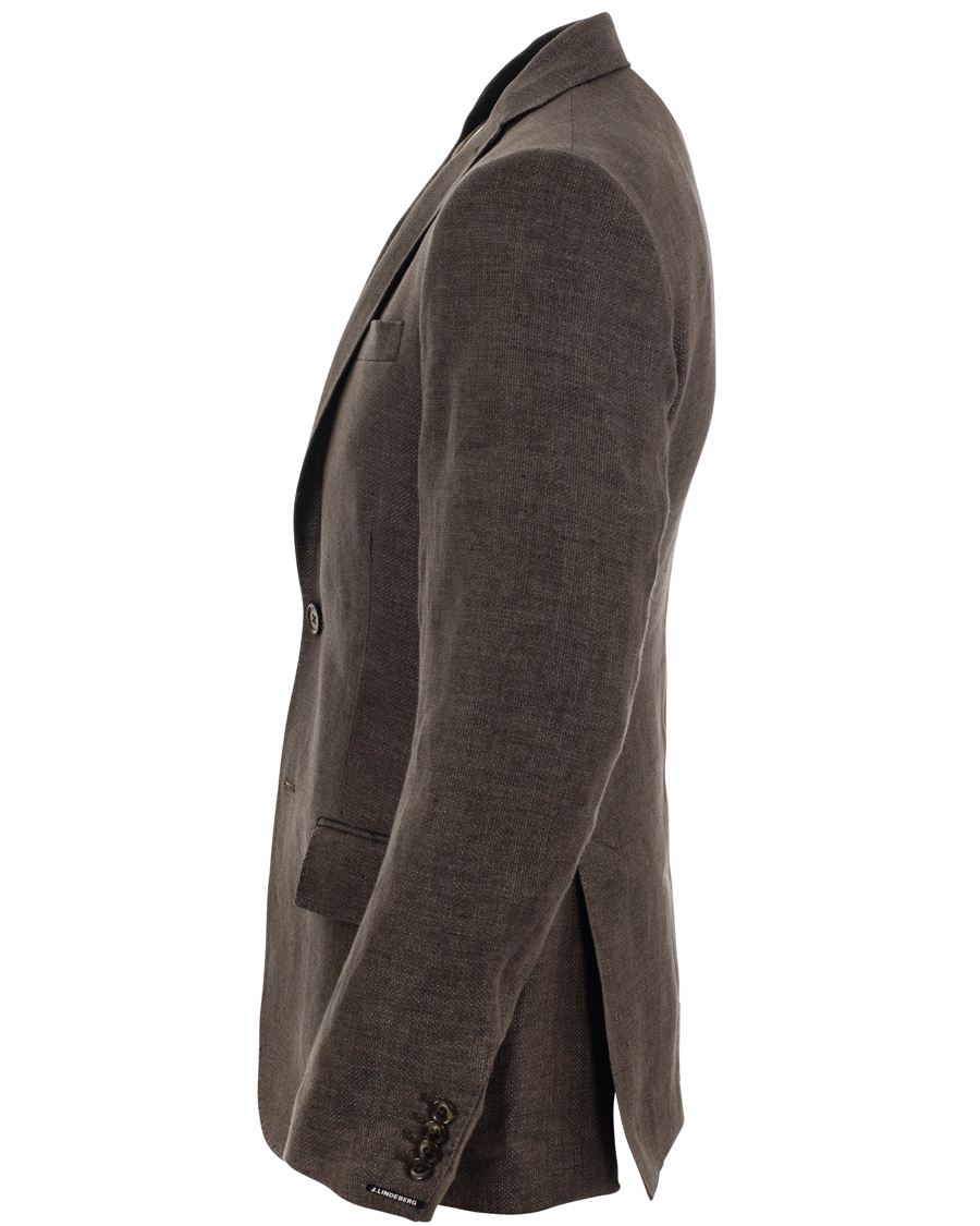 Herre | Dressjakker | J.Lindeberg | Hopper Soft Basket Linen Blazer Brown/Grey