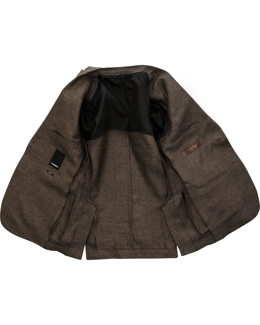 Herre | Dressjakker | J.Lindeberg | Hopper Soft Basket Linen Blazer Brown/Grey