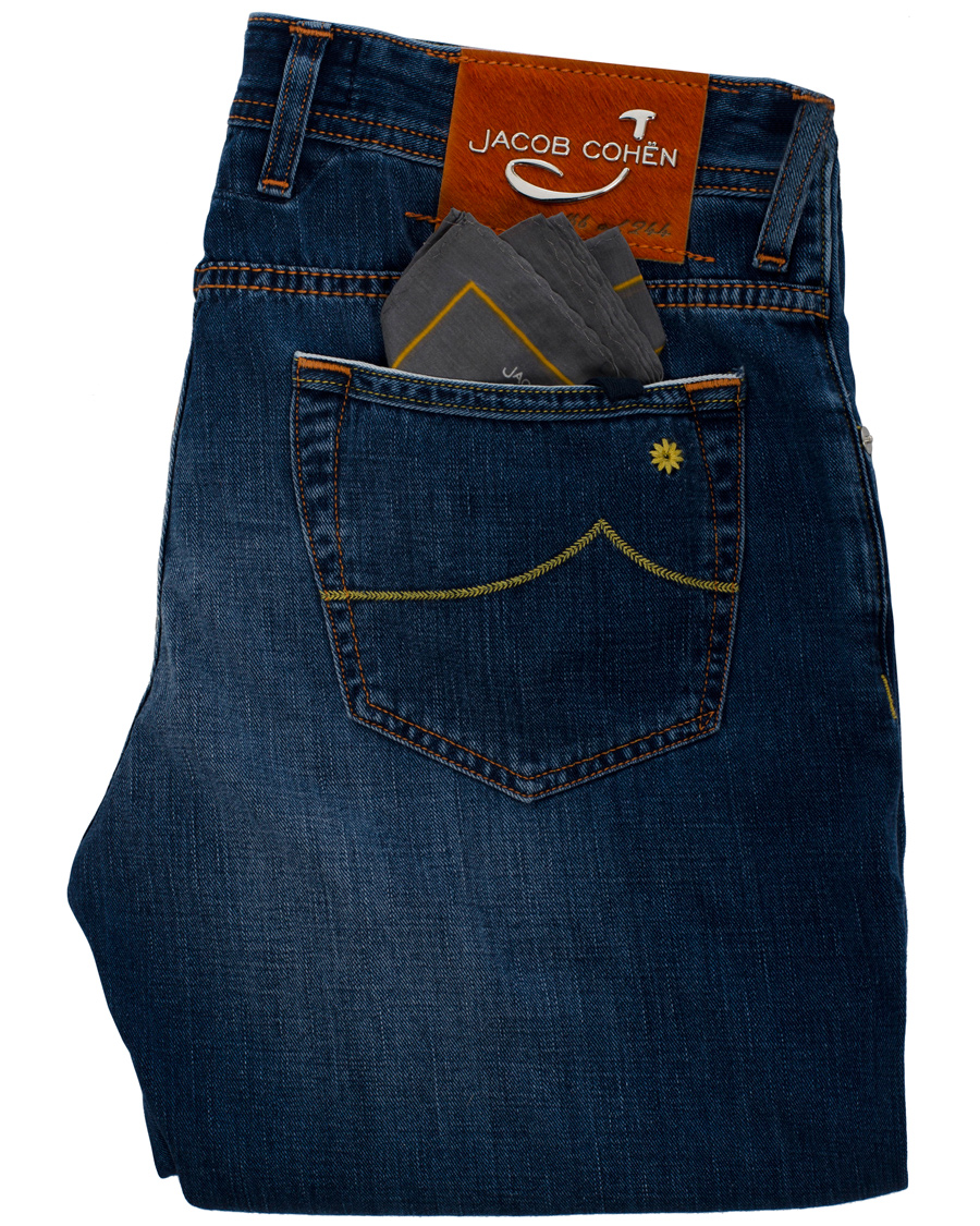 Herre | Jeans | Jacob Cohën | 622 Luxury Edition Jeans Mid Blue/Red Label