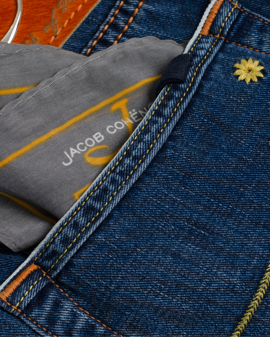 Herre | Jeans | Jacob Cohën | 622 Luxury Edition Jeans Mid Blue/Red Label