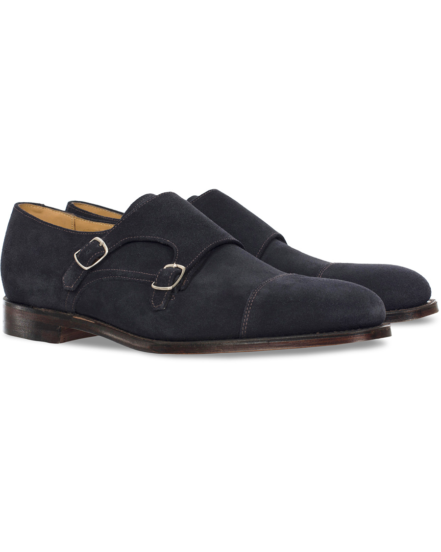 Herre | Loake 1880 MTO Cannon Monkstrap Navy Suede | Loake 1880 | MTO Cannon Monkstrap Navy Suede