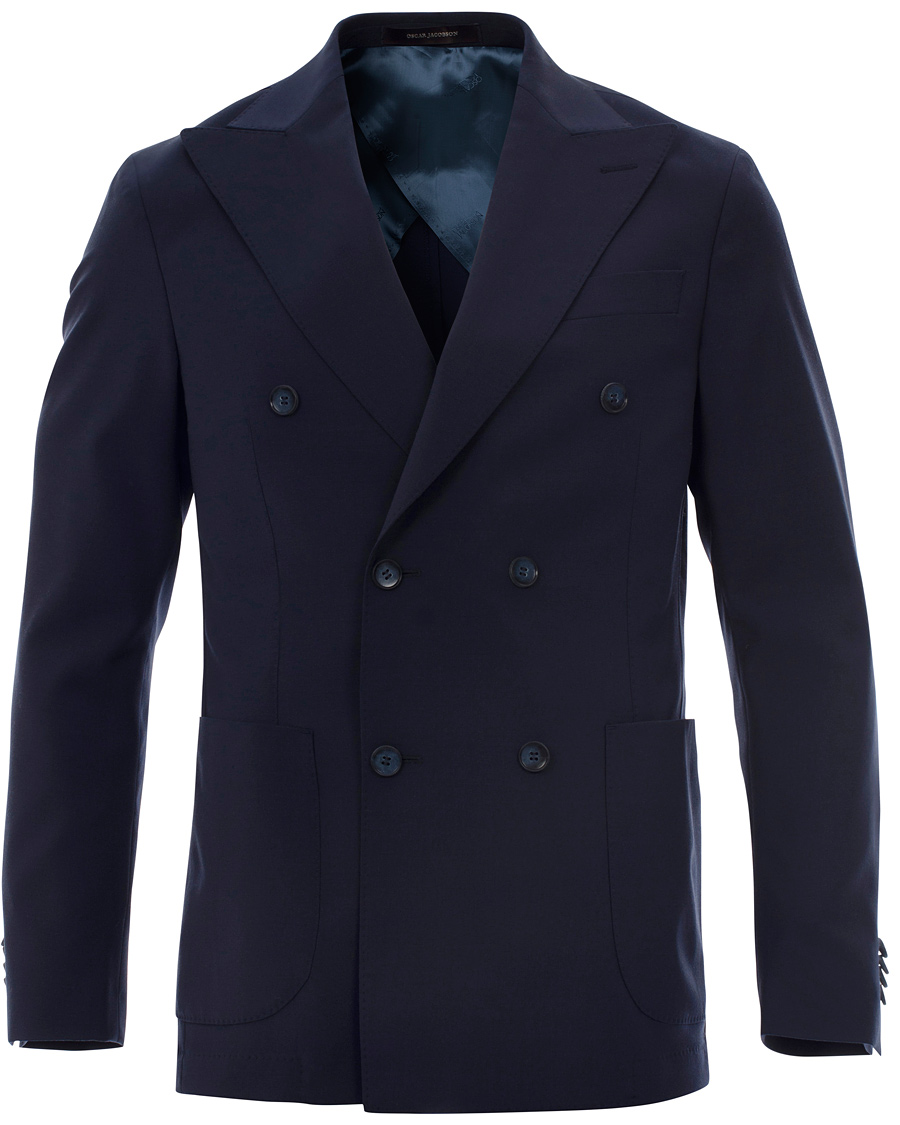Herre | Dressjakker | Oscar Jacobson | Erik Double Breasted Blazer Napoli Blue