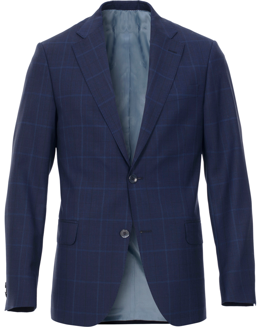 Herre | Dresser | Oscar Jacobson | Edmund Window Pane Reda Suit Dark Blue