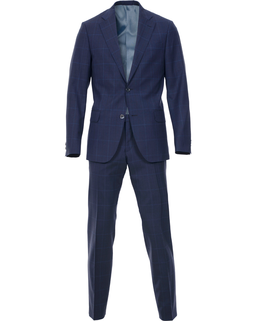 Herre | Dresser | Oscar Jacobson | Edmund Window Pane Reda Suit Dark Blue
