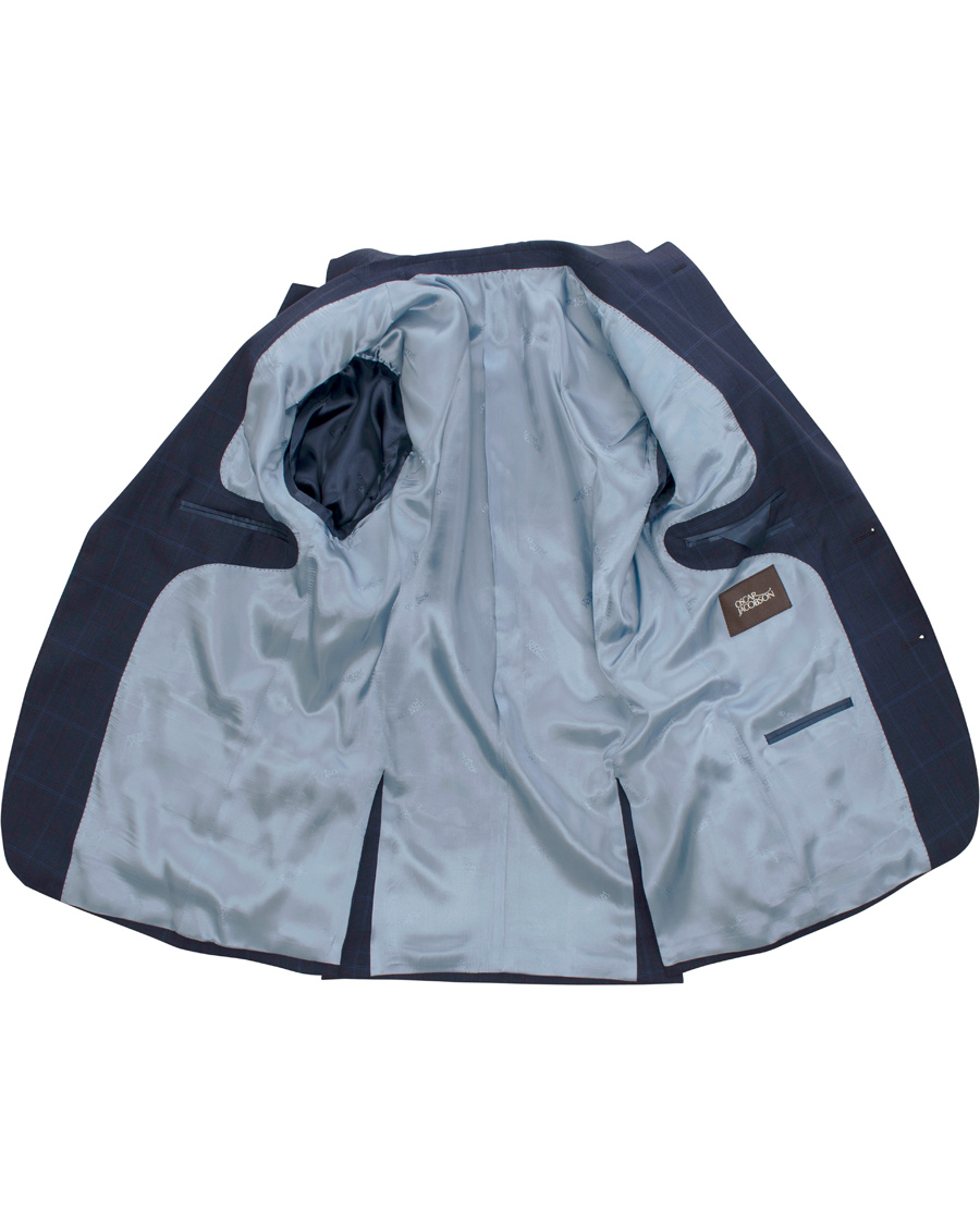Herre | Dresser | Oscar Jacobson | Edmund Window Pane Reda Suit Dark Blue