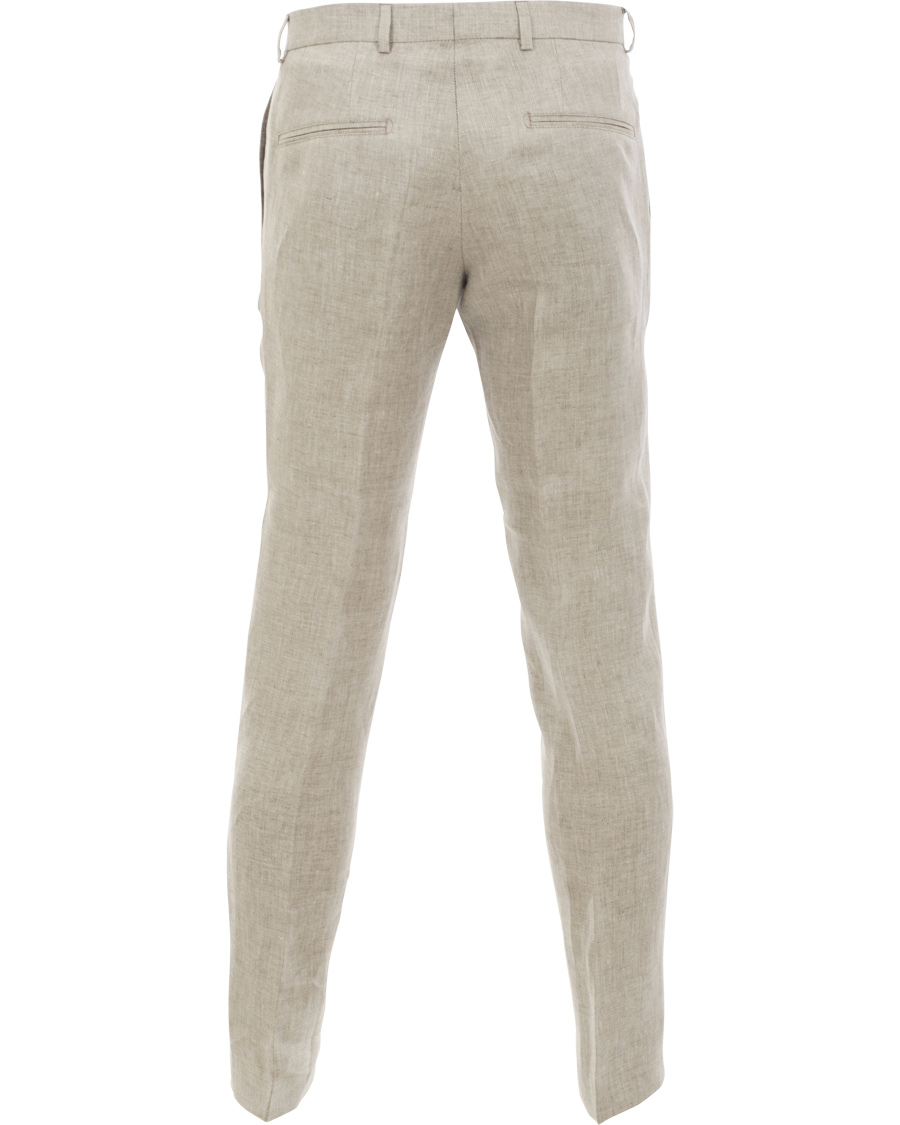 Herre | Bukser | Oscar Jacobson | Damien Linen Trousers Nature