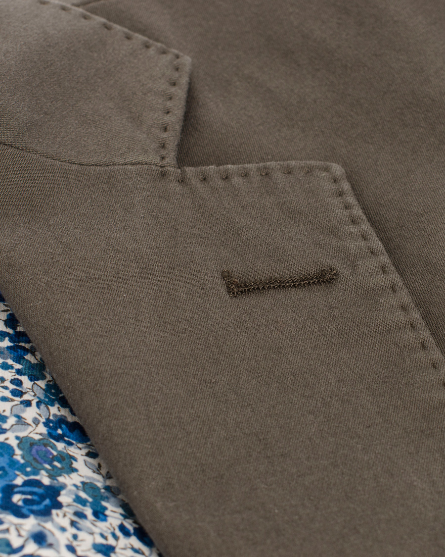 Herre | Dressjakker | Oscar Jacobson | Einar Stretch Cotton Blazer Khaki Green
