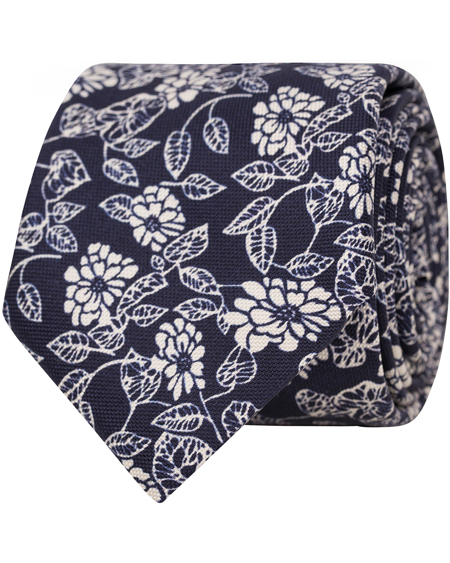 Herre | Eton Flower Tie 7 cm Navy | Eton | Flower Tie 7 cm Navy
