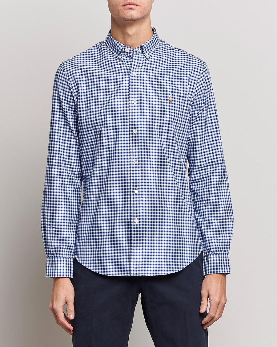 Herre | Preppy Authentic | Polo Ralph Lauren | Slim Fit Shirt Oxford Blue/White Gingham