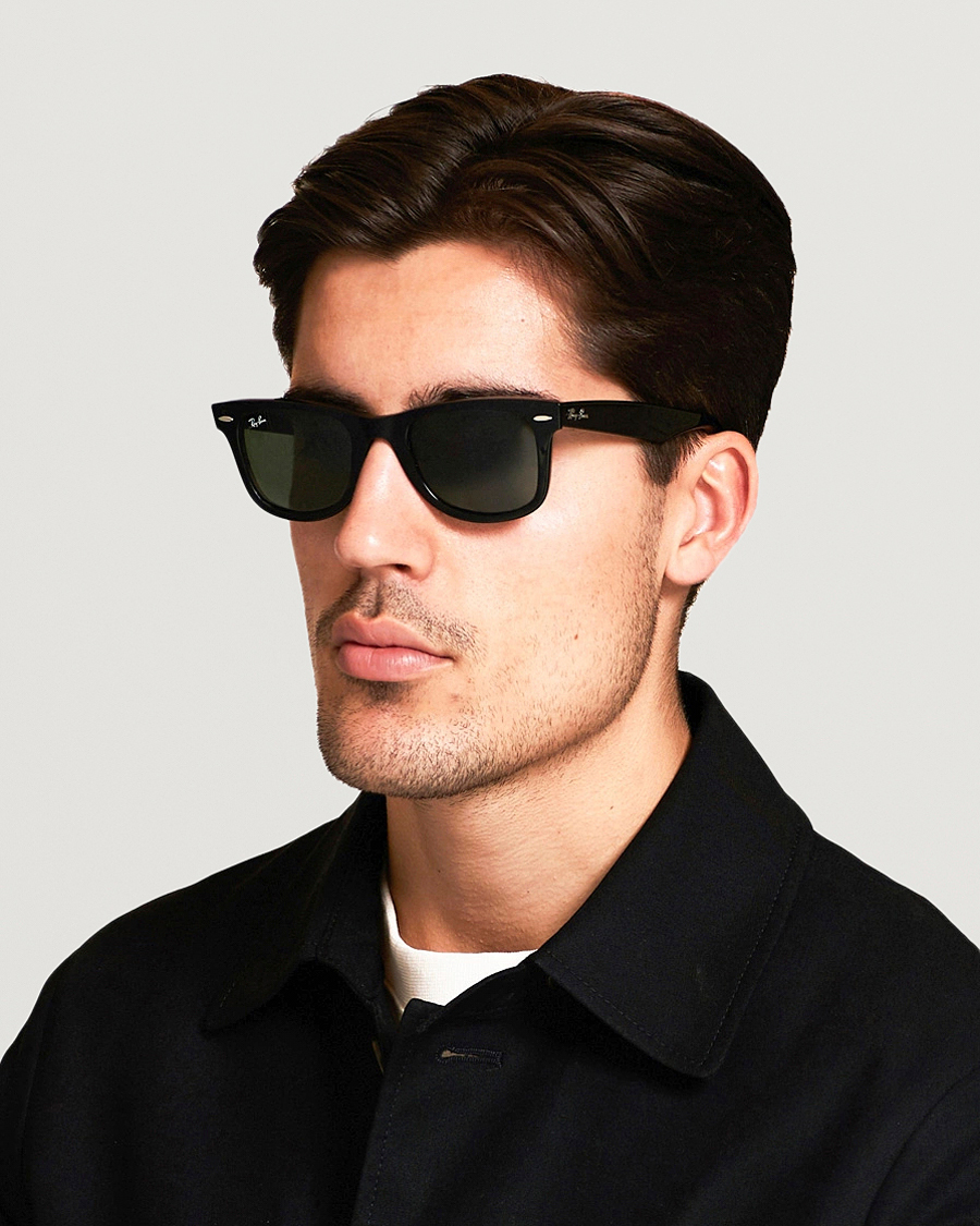 Herre | Buede solbriller | Ray-Ban | Original Wayfarer Sunglasses Black/Crystal Green