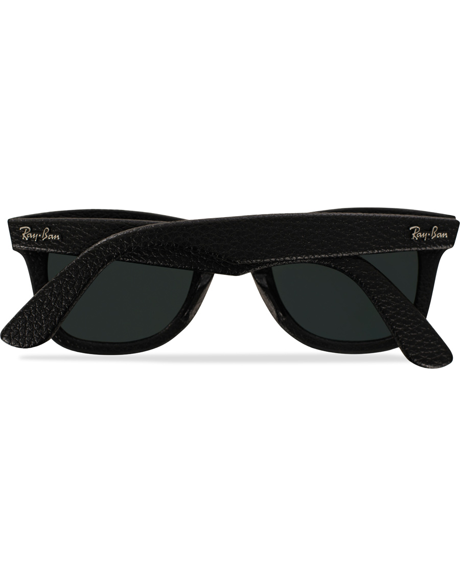 Herre | Ray-Ban Wayfarer Leather Polarized Sunglasses Black/Green | Ray-Ban | Wayfarer Leather Polarized Sunglasses Black/Green