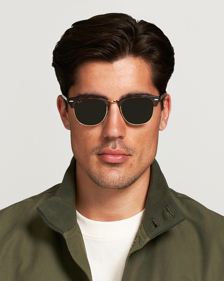 Herre |  | Ray-Ban | Clubmaster Sunglasses Mock Tortoise/Crystal Green