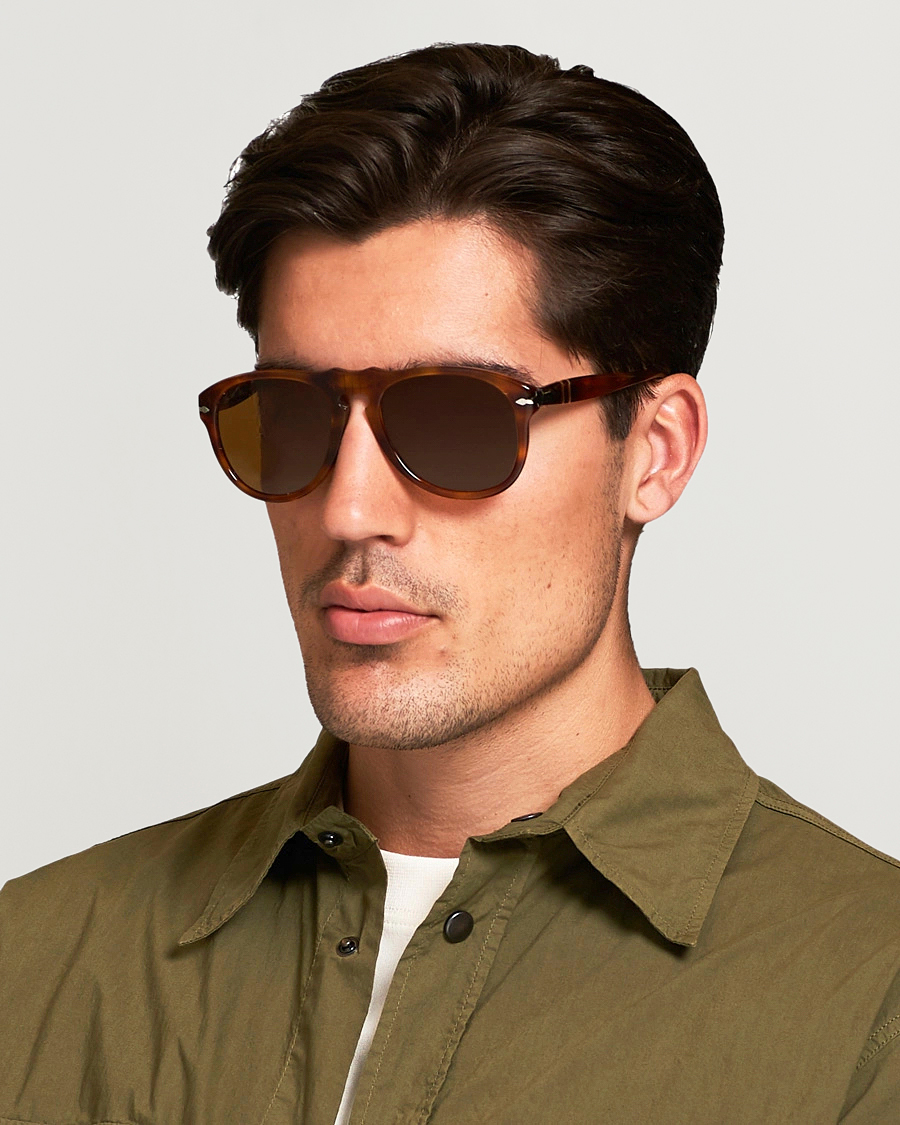 Herre | Buede solbriller | Persol | 0PO0649 Sunglasses Light Havana/Crystal Brown