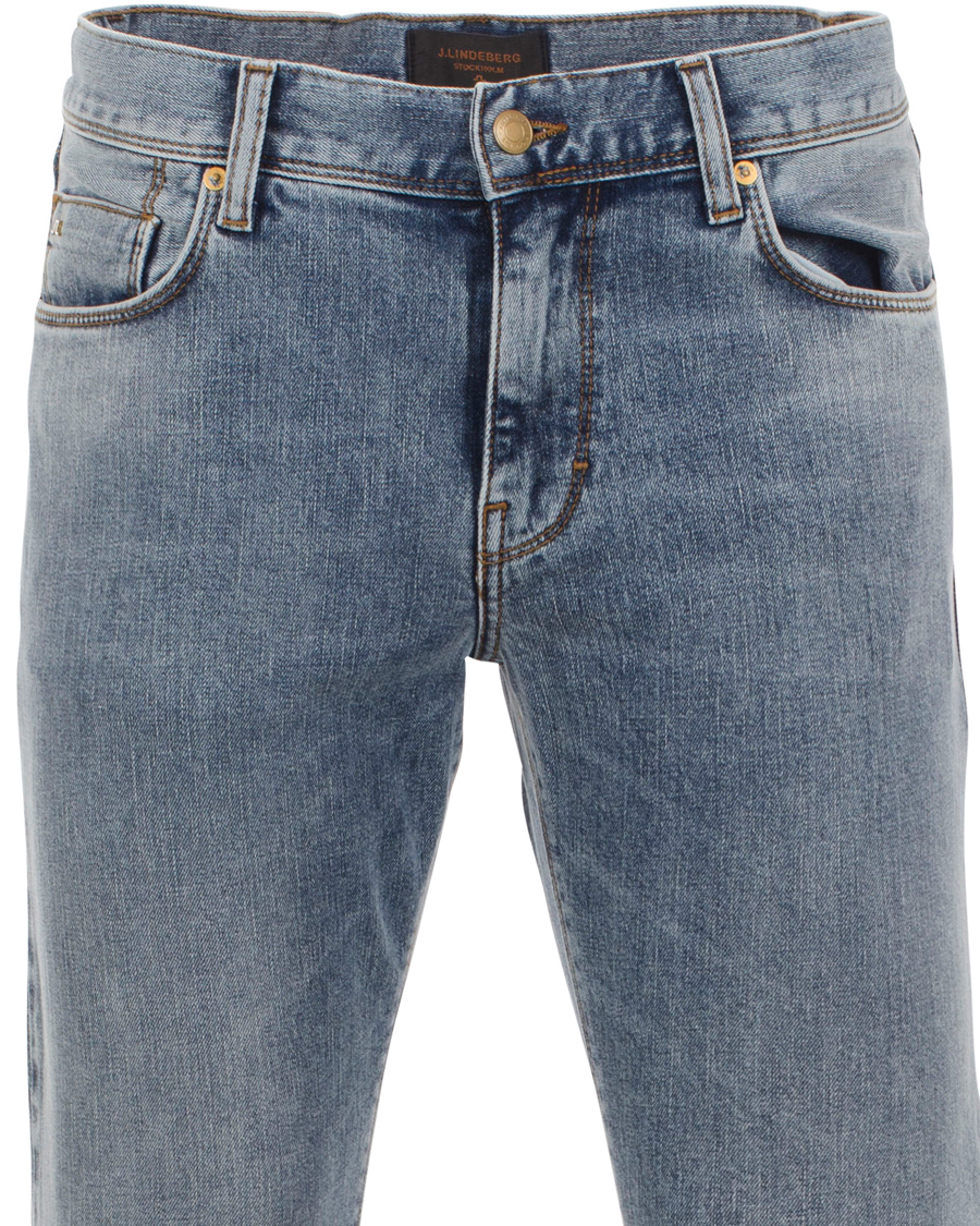Herre | Jeans | J.Lindeberg | Damien Bleached Stone Jeans Mid Blue