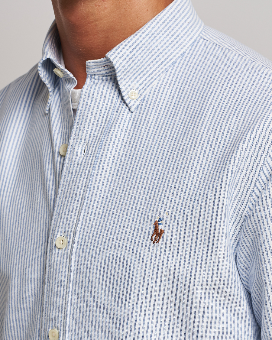 Herre | Skjorter | Polo Ralph Lauren | Custom Fit Oxford Shirt Stripes Blue