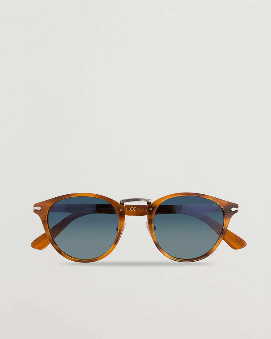 Herre | Solbriller | Persol | 0PO3108S Polarized Sunglasses Striped Brown/Gradient Blue