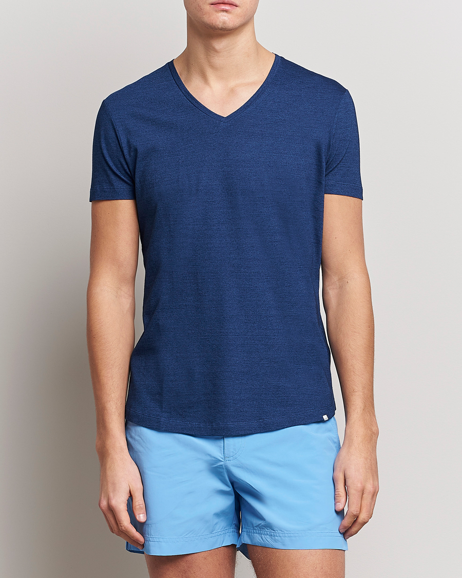 Herre |  | Orlebar Brown | OB V-Neck Tee Denim Pigment