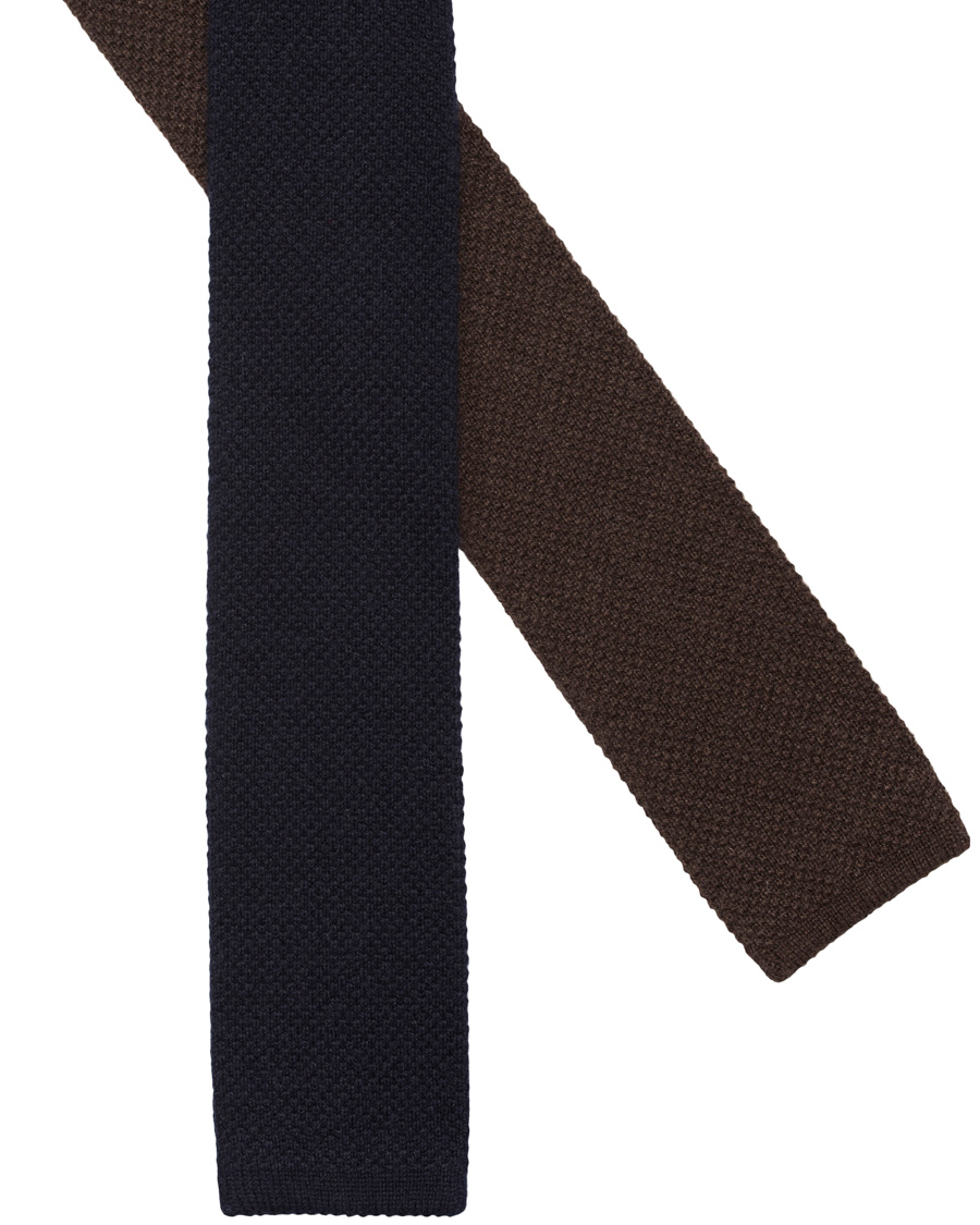 Herre | Oscar Jacobson Knitted Wool/Cashmere Tie 6,5 cm Navy | Oscar Jacobson | Knitted Wool/Cashmere Tie 6,5 cm Navy