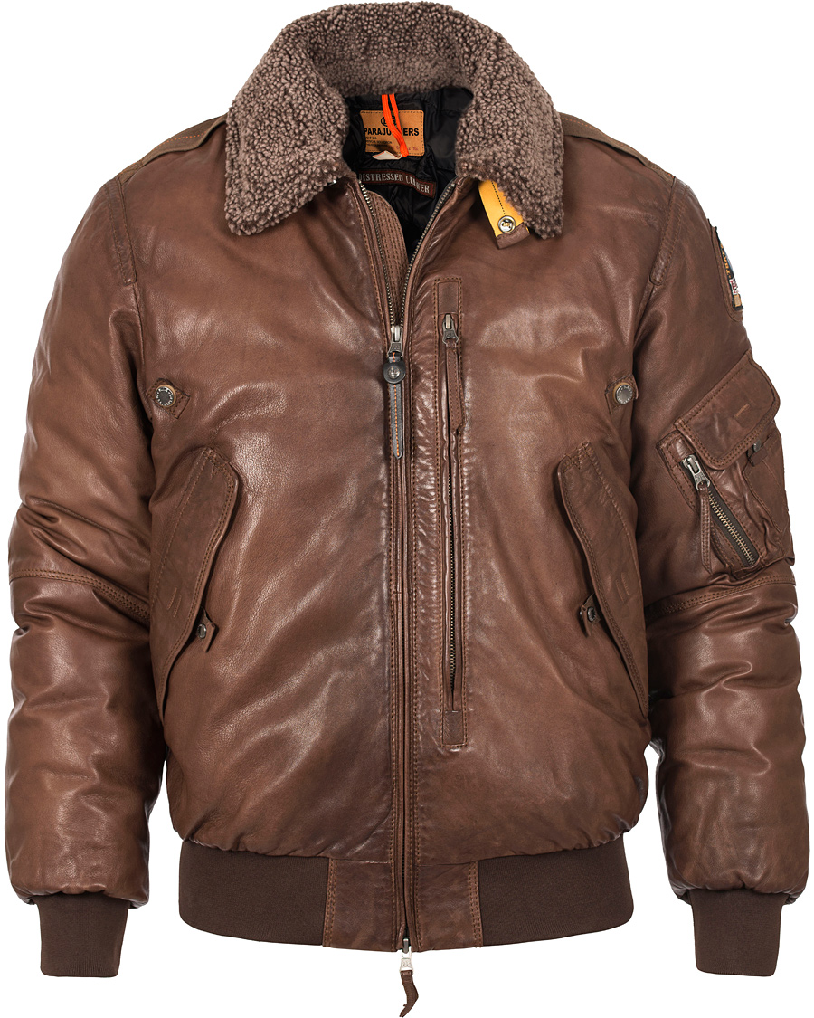 Herre | Jakker | Parajumpers | Josh Distressed Leather Jacket Brown