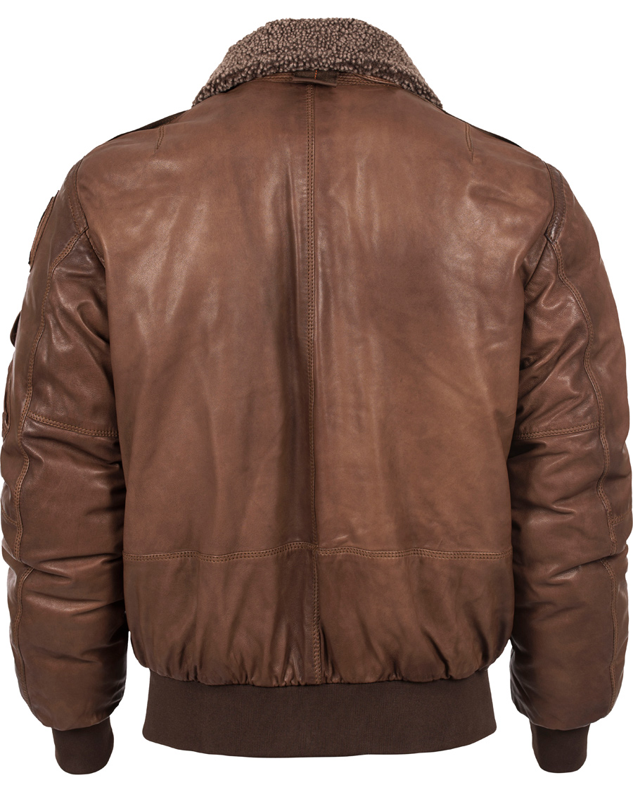 Herre | Jakker | Parajumpers | Josh Distressed Leather Jacket Brown