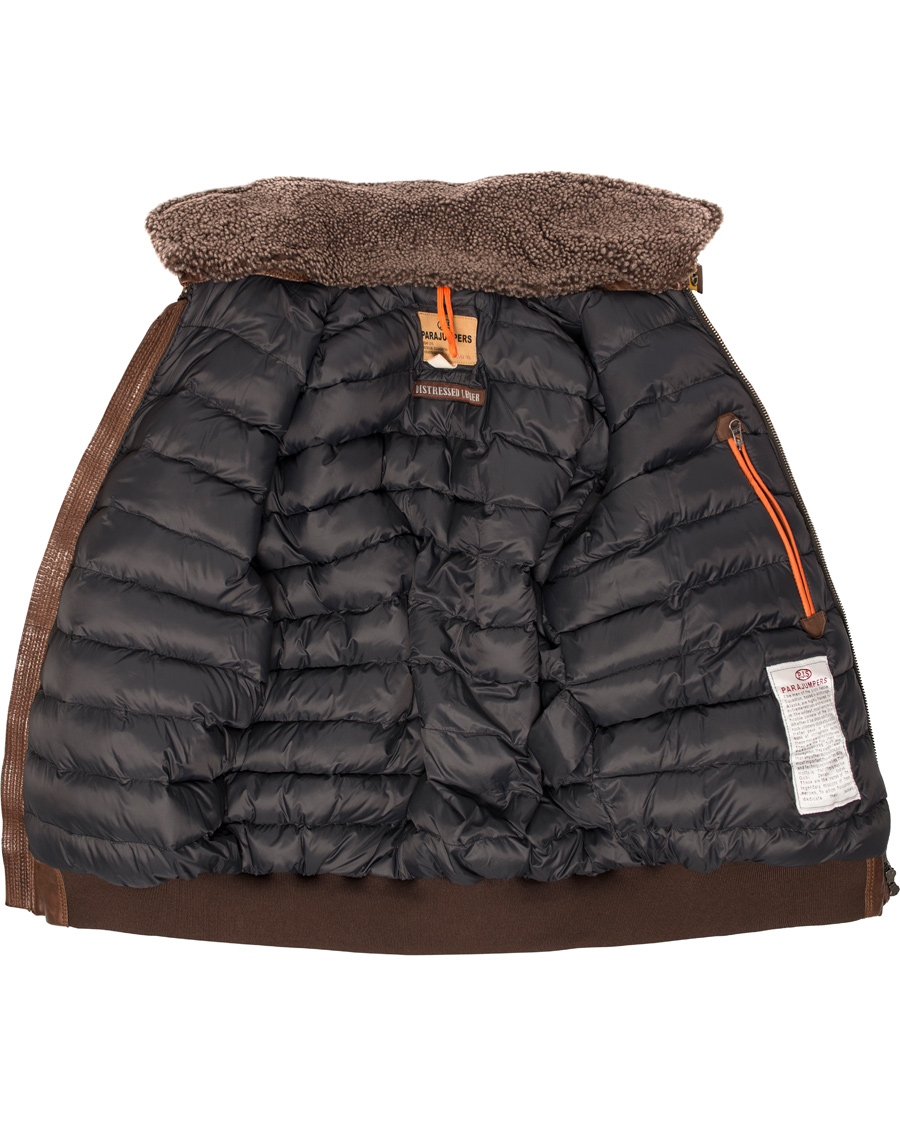Herre | Jakker | Parajumpers | Josh Distressed Leather Jacket Brown