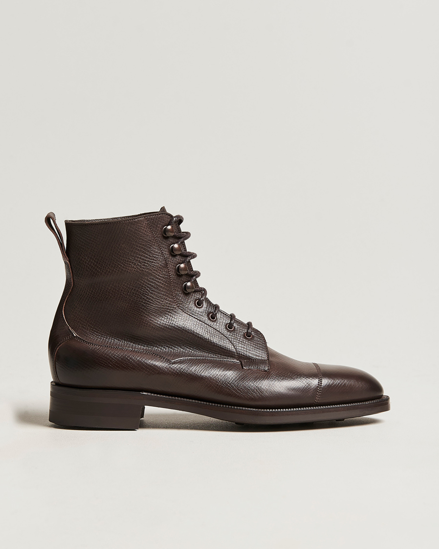 Herre | Støvler | Edward Green | Galway Grained Boot Dark Brown Utah Calf