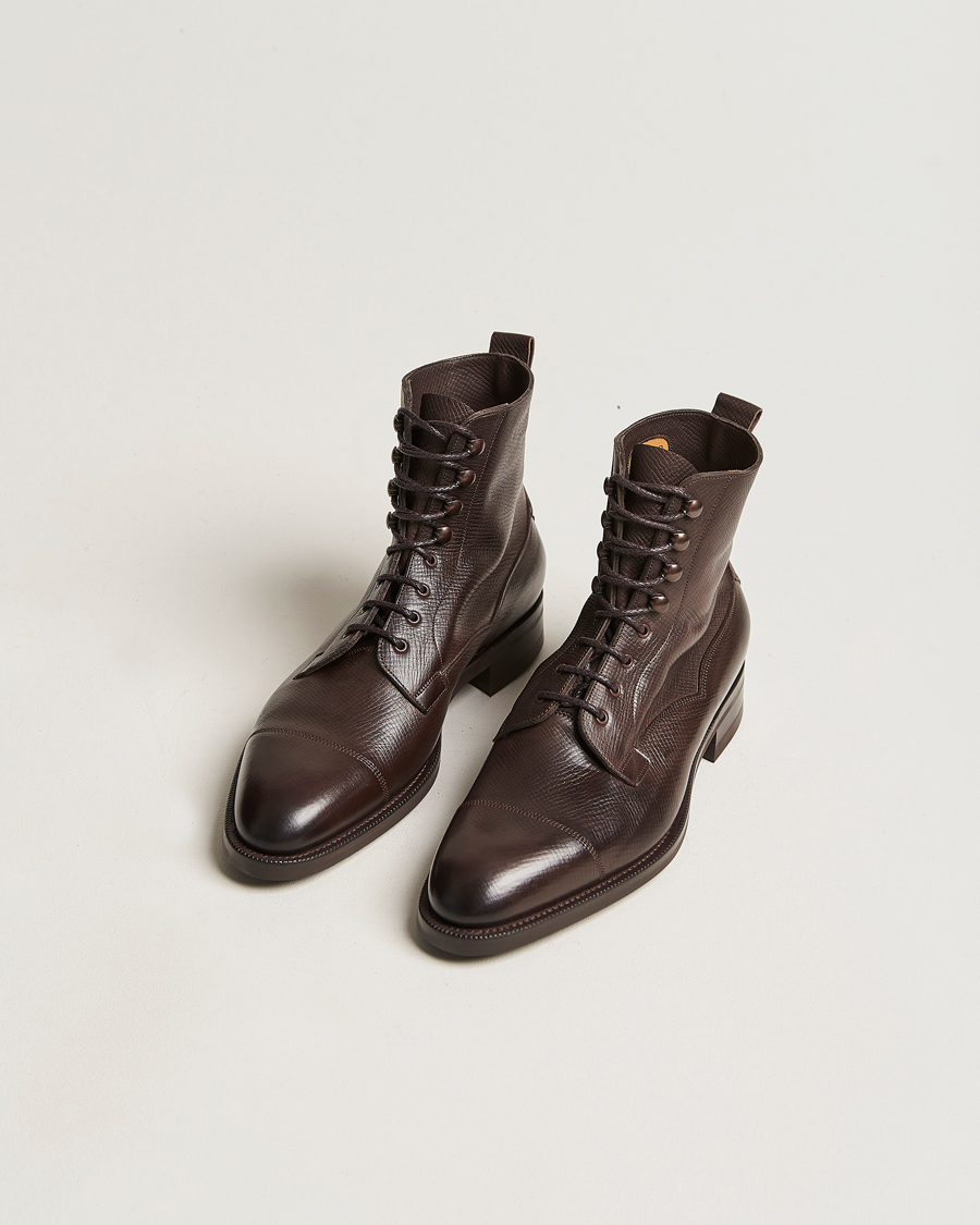 Herre | Vintersko | Edward Green | Galway Grained Boot Dark Brown Utah Calf