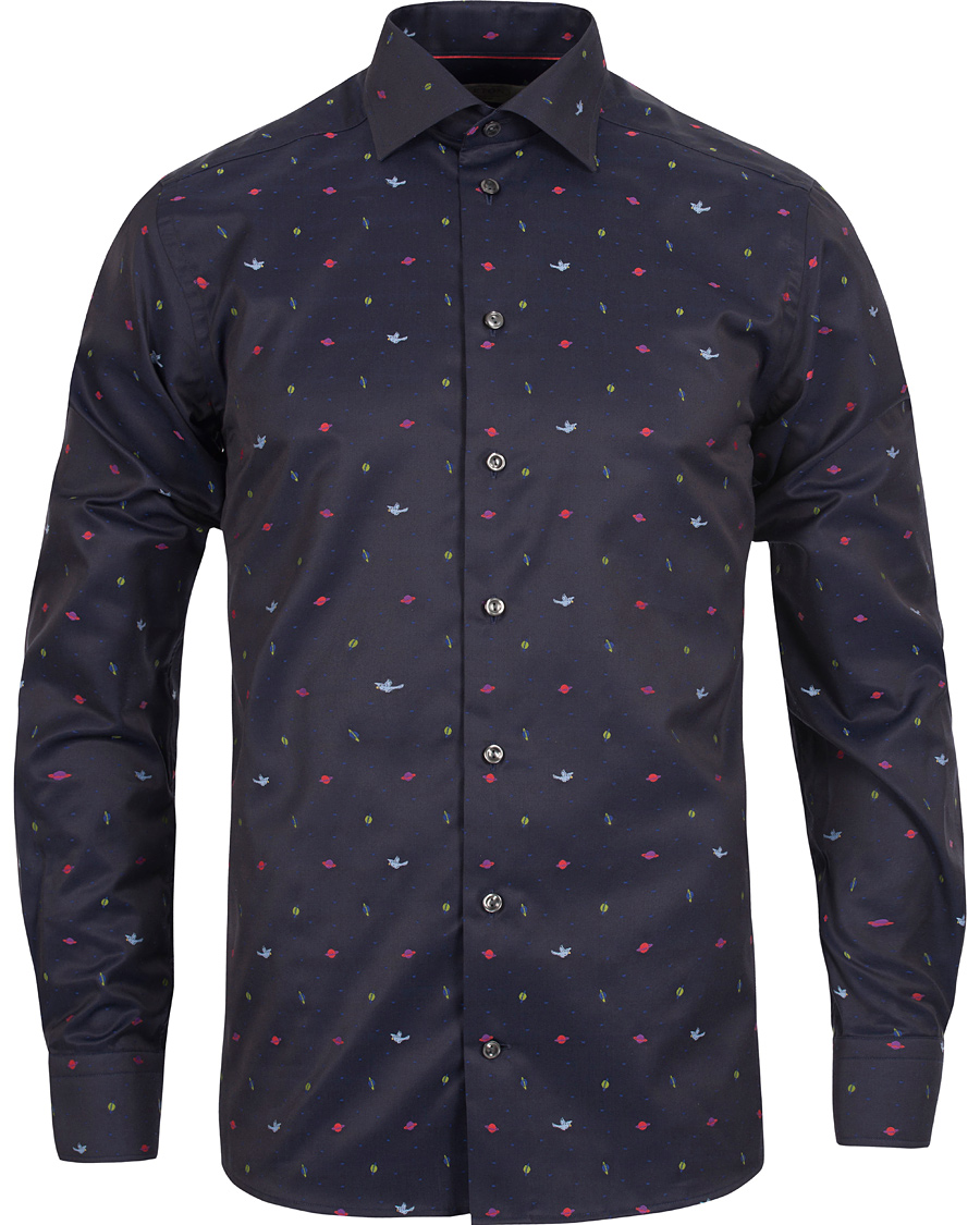 Herre | Skjorter | Eton | Slim Fit Shirt Red Ribbon Planet Navy
