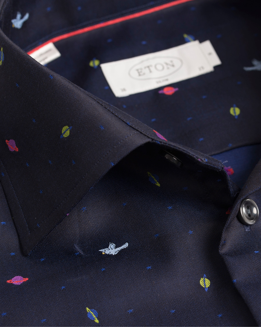Herre | Skjorter | Eton | Slim Fit Shirt Red Ribbon Planet Navy