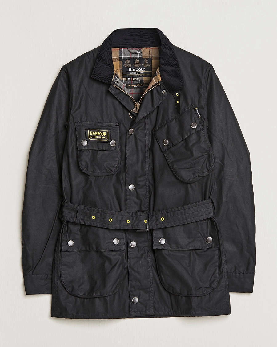Herre | Jakker | Barbour International | Slim Wax Jacket Black
