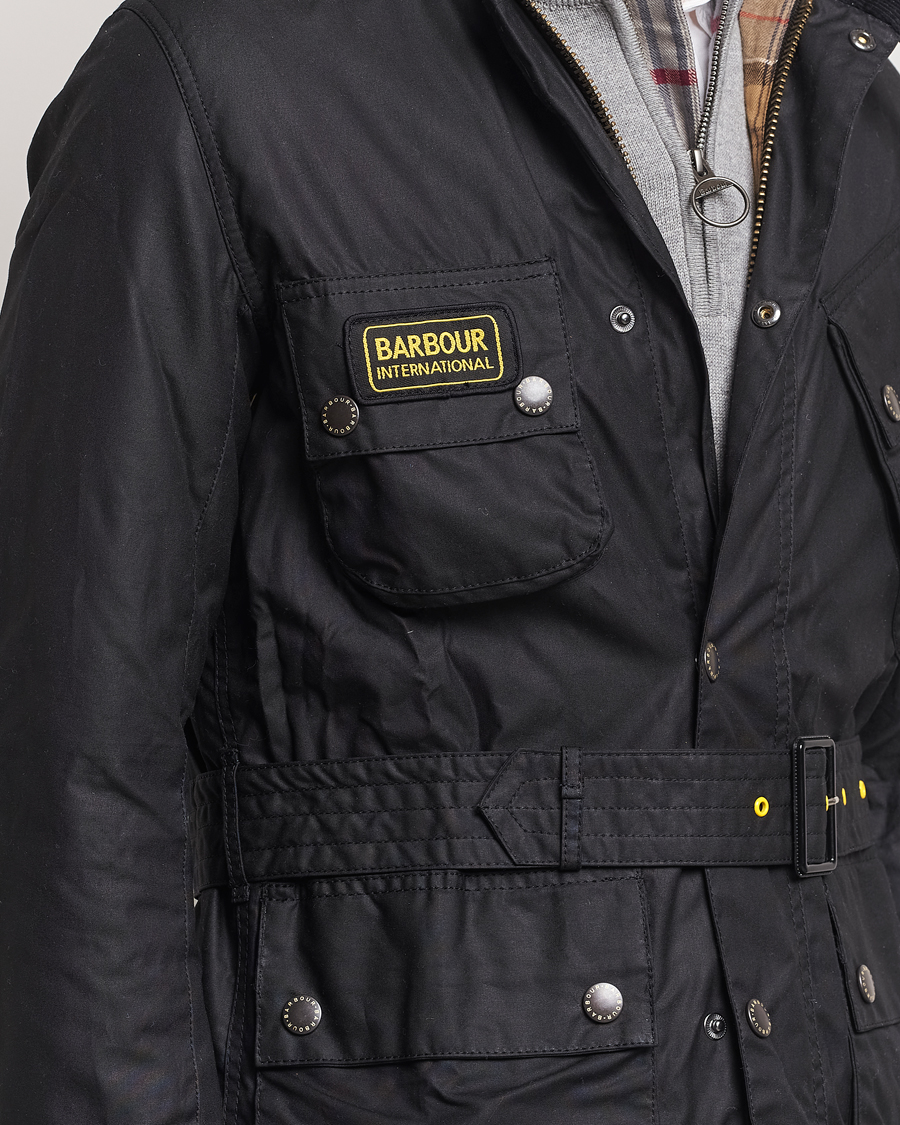 Herre | Jakker | Barbour International | Slim Wax Jacket Black