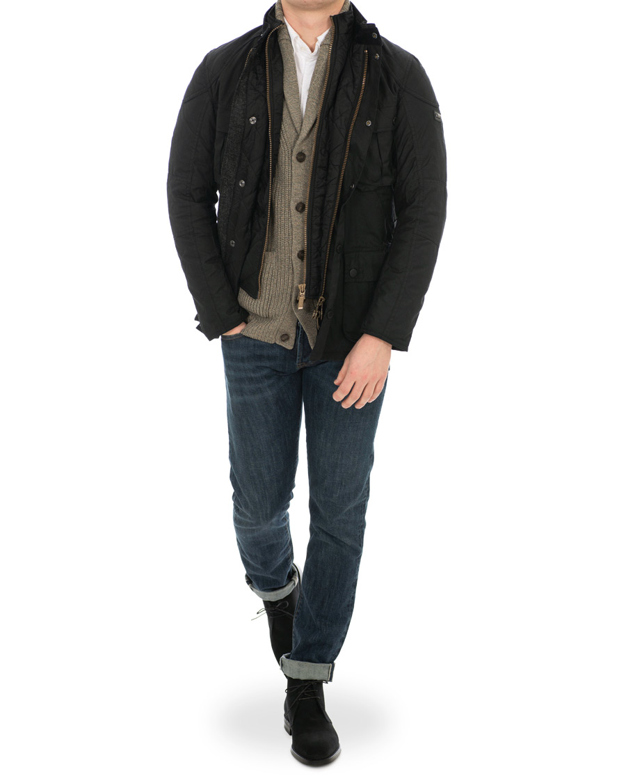 Herre | Jakker | Barbour International | Gauge Wax Jacket Black