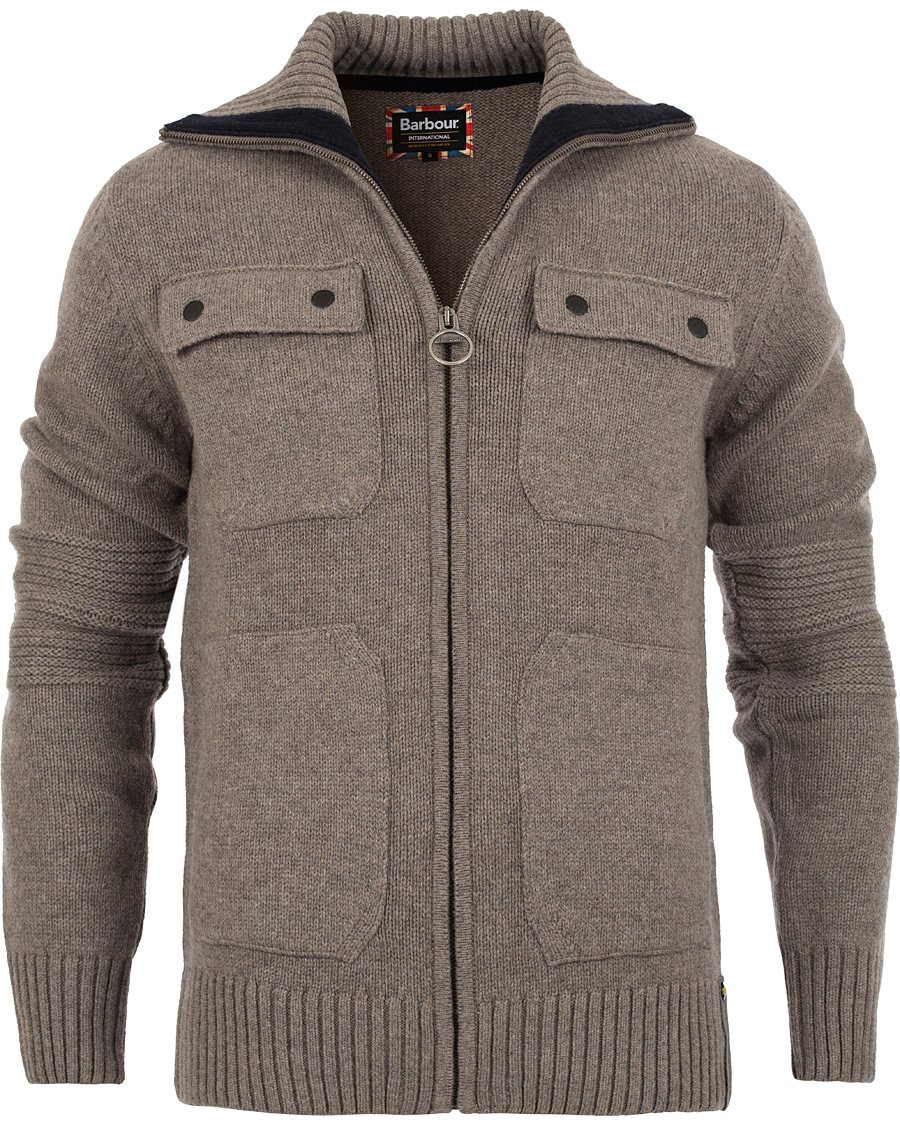 Herre | Gensere | Barbour International | Burn Full Zip Antique Grey