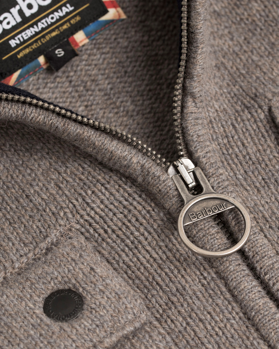 Herre | Gensere | Barbour International | Burn Full Zip Antique Grey
