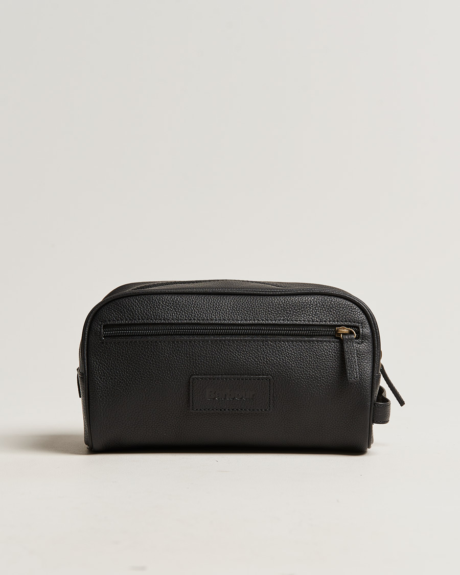 Herre | Barbour Lifestyle Leather Washbag Black | Barbour Lifestyle | Leather Washbag Black