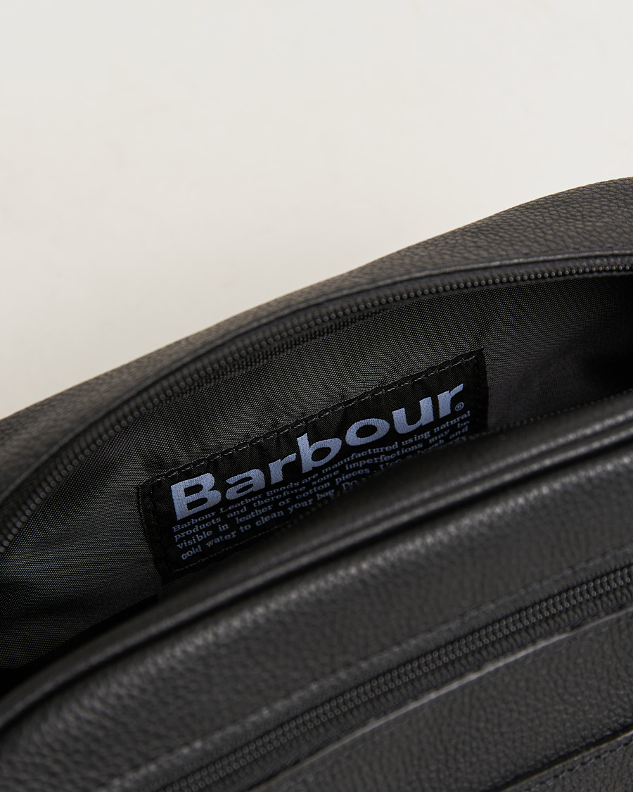 Herre | Barbour Lifestyle Leather Washbag Black | Barbour Lifestyle | Leather Washbag Black